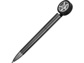 Ручка пластиковая шариковая со спиннером «Wheel», темно-серый/серебристый