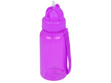 Бутылка для воды со складной соломинкой «Kidz» 500 мл, фиолетовый