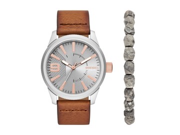 Подарочный набор: часы наручные мужские, браслет. Diesel