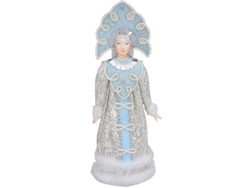Набор: кукла-снегурочка, варежки «Новогоднее настроение», белый/голубой