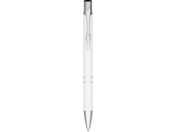 Кнопочная шариковая ручка Moneta из анодированного алюминия, белый