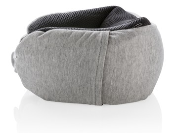 Подушка для путешествий Deluxe  с наполнителем Microbead, серый