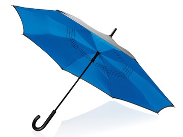 Механический двусторонний зонт 23”, синий