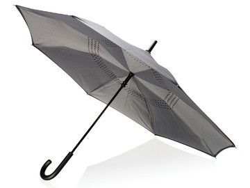 Механический двусторонний зонт 23”, серый