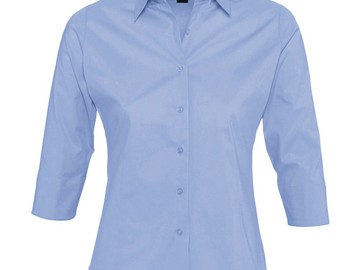 Рубашка женская с рукавом 3/4 EFFECT 140, голубая