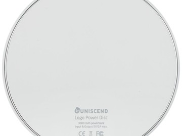 Внешний аккумулятор с подсветкой логотипа Uniscend Disc, 3000 мАч