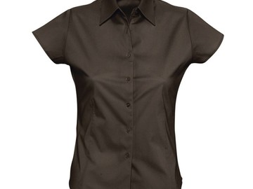 Рубашка женская с коротким рукавом EXCESS, темно-коричневая