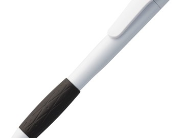 Ручка шариковая Grip, белая с черным