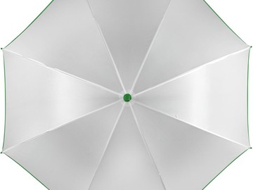 Зонт-трость Unit White, белый с зеленым