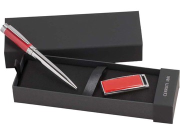 Набор Cerruti 1881: ручка шариковая, флеш-карта USB 2.0 на 8 Гб «Zoom Red»