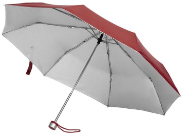 Зонт складной Silverlake, бордовый с серебристым