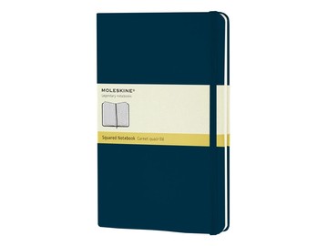 Записная книжка Moleskine Classic (в клетку) в твердой обложке, Large (13х21см), голубой сапфир