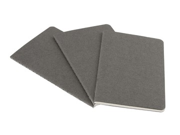 Записная книжка Moleskine Cahier (нелинованный, 3 шт.), Large (13х21см), серый