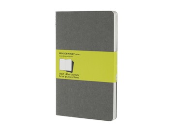 Записная книжка Moleskine Cahier (нелинованный, 3 шт.), Large (13х21см), серый