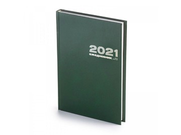 Ежедневник А5 датированный «Бумвинил» 2021, зеленый
