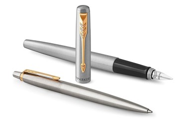 Набор Parker «Jotter Core Stainless Steel GT»: ручка шариковая, ручка перьевая