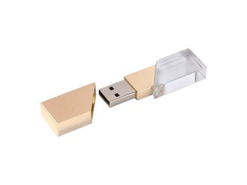 USB 2.0- флешка на 16 Гб кристалл в металле