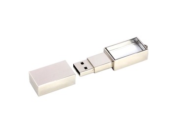 USB 2.0- флешка на 16 Гб кристалл в металле