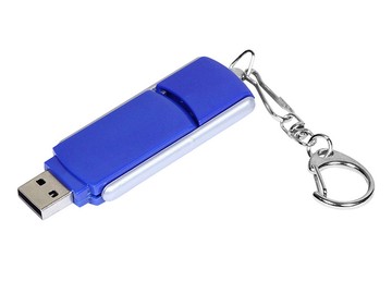 USB 3.0- флешка промо на 128 Гб с прямоугольной формы с выдвижным механизмом