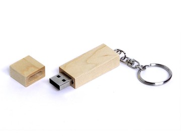 USB-флешка на 32 Гб прямоугольная форма, колпачек с магнитом, натуральный