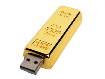 USB-флешка на 32 Гб в виде слитка золота, золотой