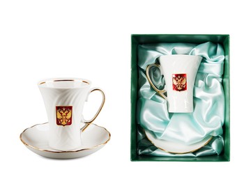 Чайная пара фарфоровая «Официальный приём»