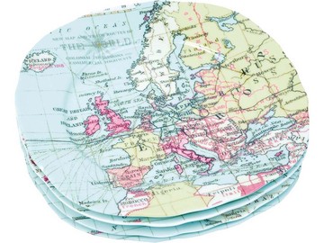 Набор из 4-х тарелок «Карта мира»