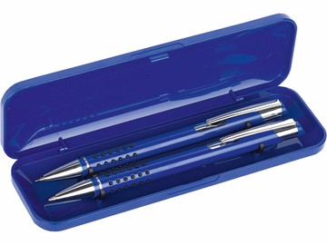 Набор «Онтарио: ручка шариковая, карандаш механический, синий/серебристый