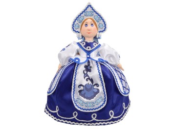 Подарочный набор «Гжель»: кукла на чайник, чайник заварной с росписью