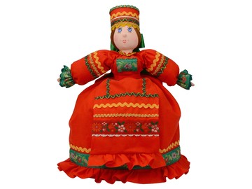 Подарочный набор «Кремлевский»: кукла на чайник, чайник заварной с росписью