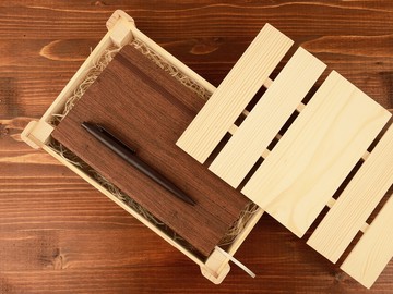 Подарочная деревянная коробка, натуральный