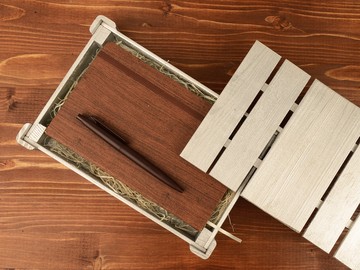Подарочная деревянная коробка, серебристый